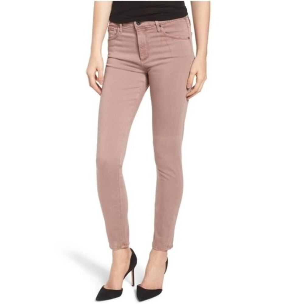 Adriano Goldschmied blush pink jeans Farrah Skinny Ankle stretch size 25R